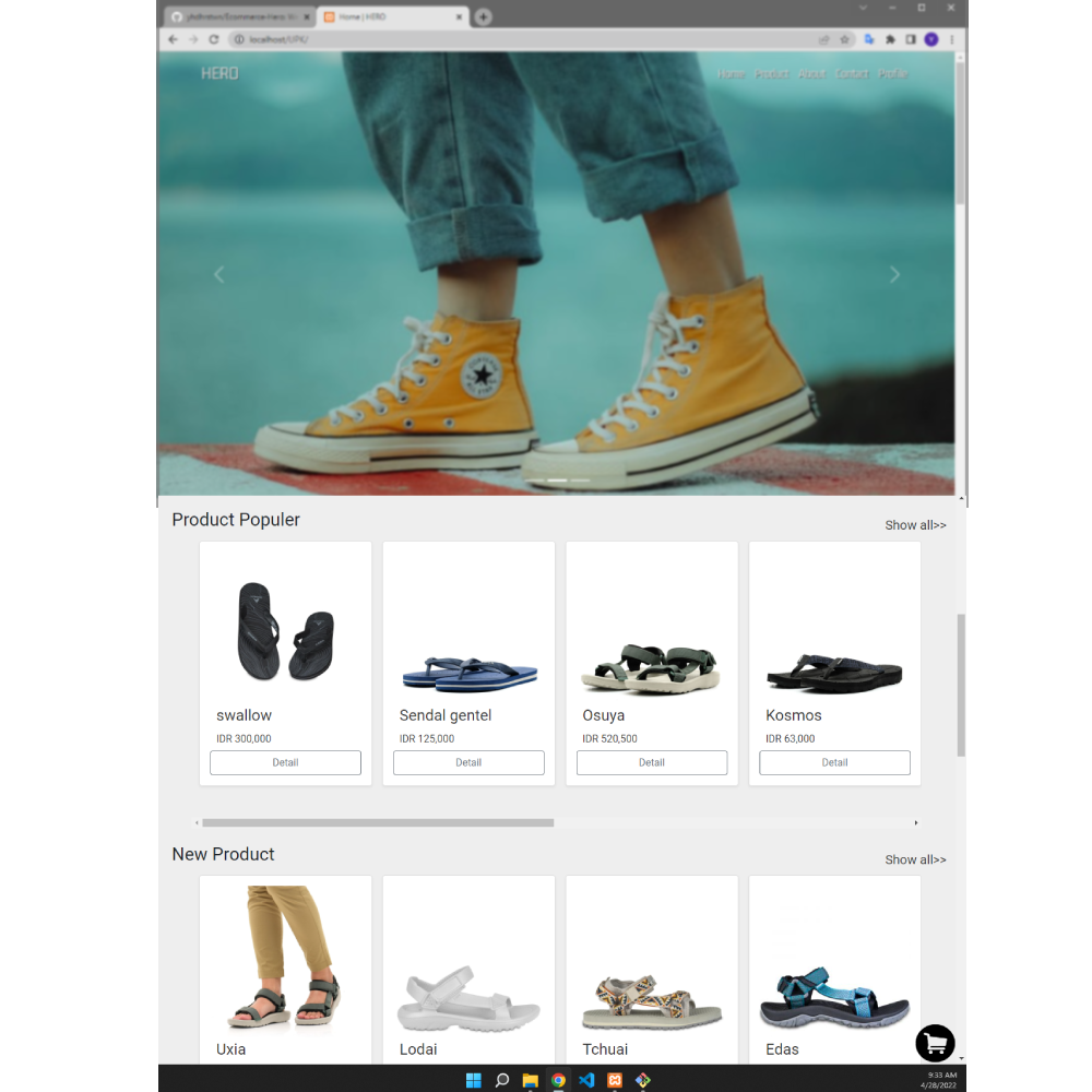 Website Ecommerce Sendal sepatu